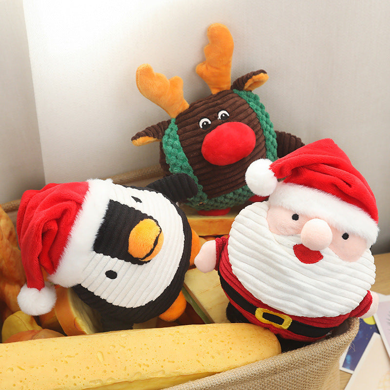 Pet Toy Cats And Dogs Bite-resistant Plush Doll Santa Claus Speaking Teething Doll