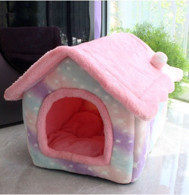 Foldable Dog House Pet Cat Bed Winter Dog Villa Sleep