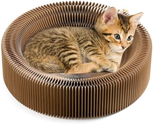 Collapsible Cat Scratcher Lounge Bed Cardboard Cat Bed