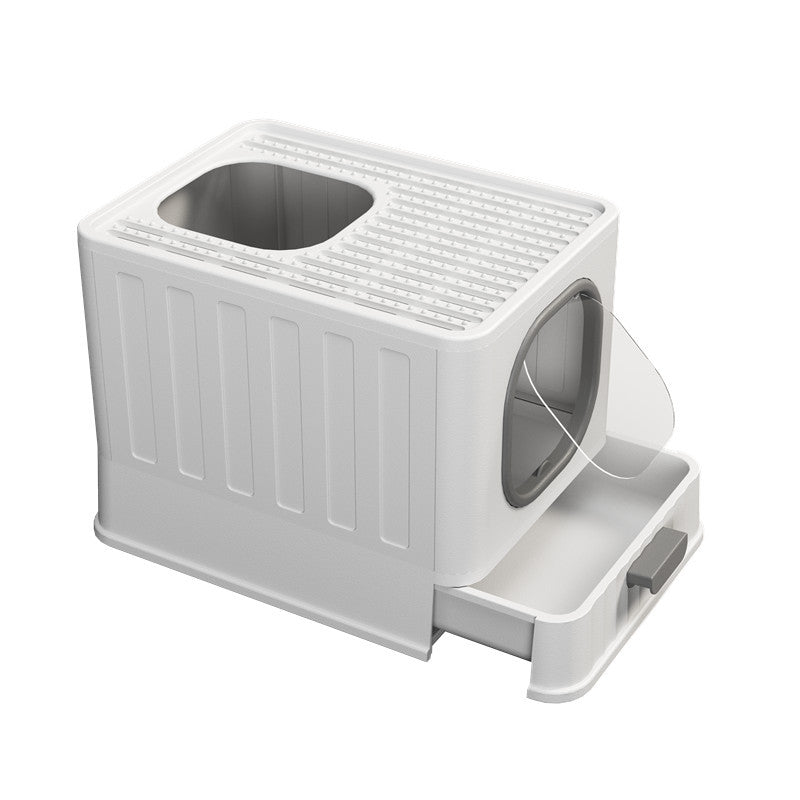 Fully Enclosed Litter Box Large Plastic Folding Deodorant Anti-splash Cat Toilet Cat Cleaning Supplies Wholesale