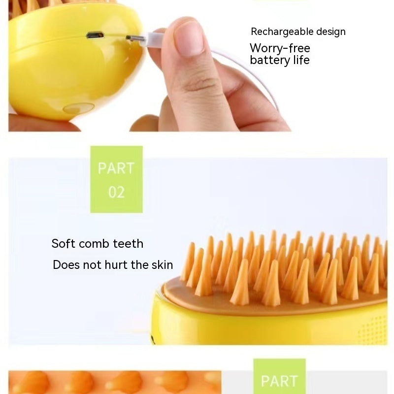 3-in-1 Steam Brush for Pet Grooming and Hair Removal