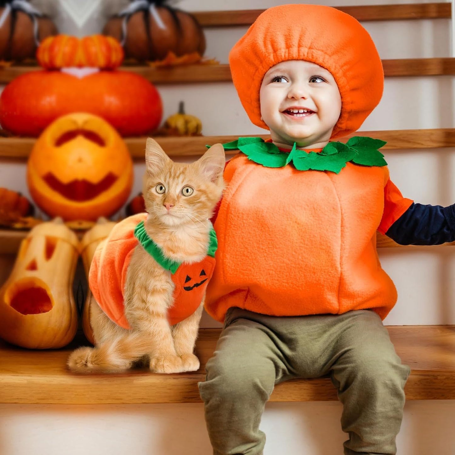 Funny Pumpkin Dog Halloween Costume Pet Dog Cat
