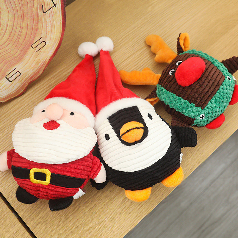 Pet Toy Cats And Dogs Bite-resistant Plush Doll Santa Claus Speaking Teething Doll