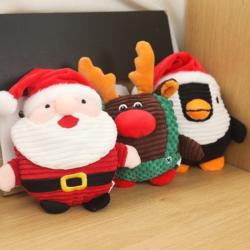 Pet Toy Cats And Dogs Bite-resistant Plush Doll Santa Claus Speaking Teething Doll