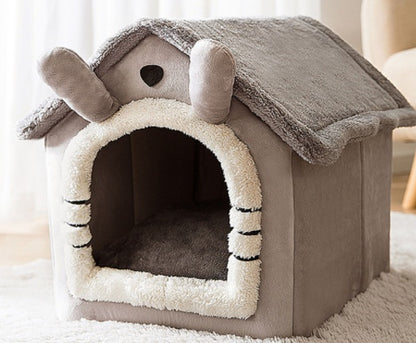 Foldable Dog House Pet Cat Bed Winter Dog Villa Sleep