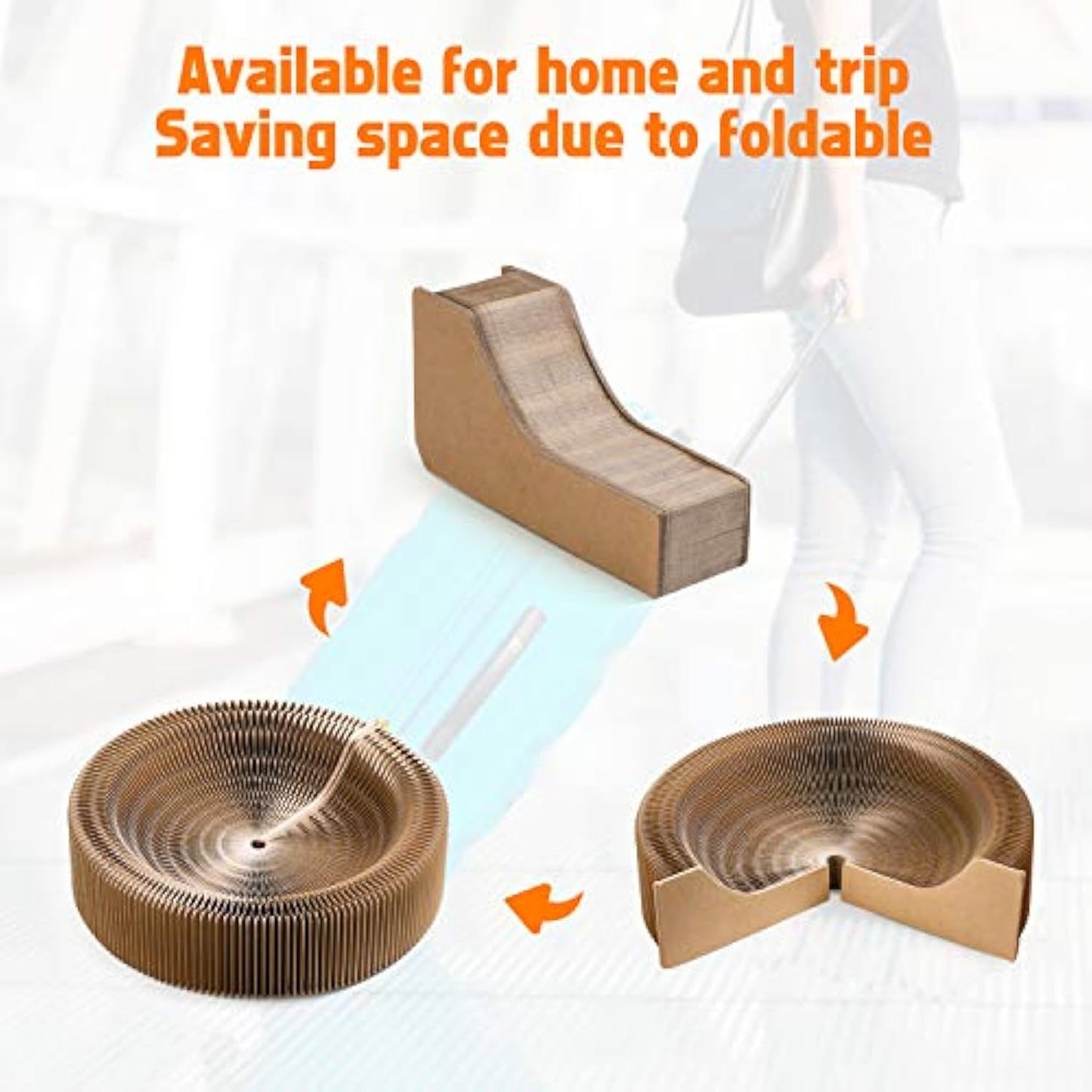 Collapsible Cat Scratcher Lounge Bed Cardboard Cat Bed