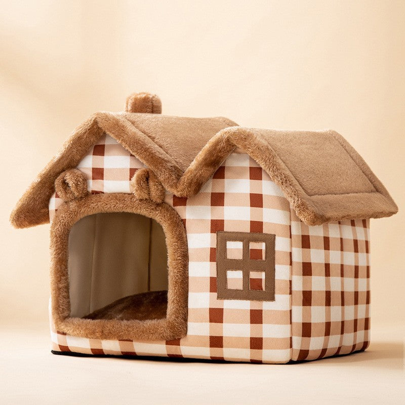 Foldable Dog House Pet Cat Bed Winter Dog Villa Sleep