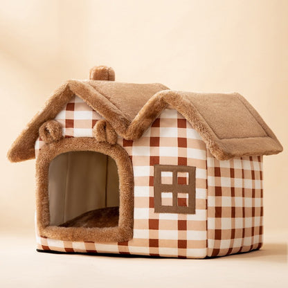 Foldable Dog House Pet Cat Bed Winter Dog Villa Sleep