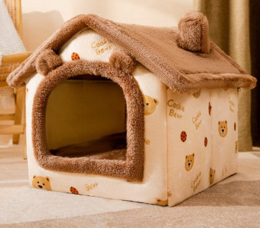 Foldable Dog House Pet Cat Bed Winter Dog Villa Sleep