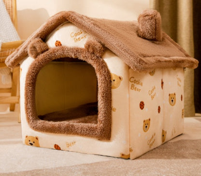Foldable Dog House Pet Cat Bed Winter Dog Villa Sleep