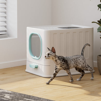 Fully Enclosed Litter Box Large Plastic Folding Deodorant Anti-splash Cat Toilet Cat Cleaning Supplies Wholesale