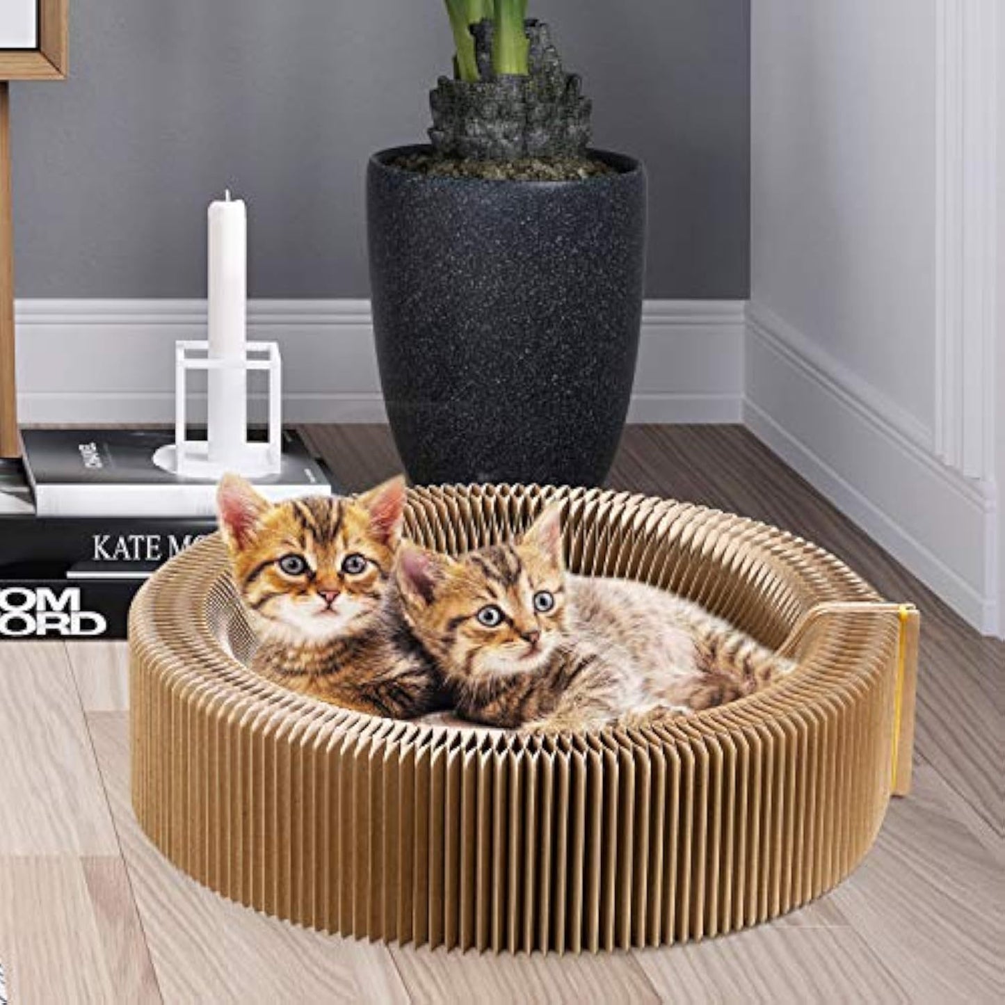 Collapsible Cat Scratcher Lounge Bed Cardboard Cat Bed
