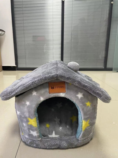 Foldable Dog House Pet Cat Bed Winter Dog Villa Sleep