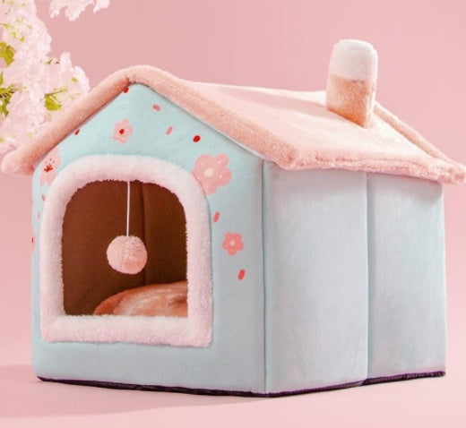 Foldable Dog House Pet Cat Bed Winter Dog Villa Sleep